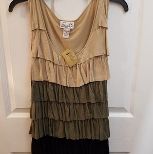 Safari 3 tiered ruffle tank. EMMA G